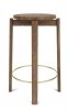 Audo PASSAGE Hoker - Krzesło Barowe 65 cm Orzech / Obręcz Złota